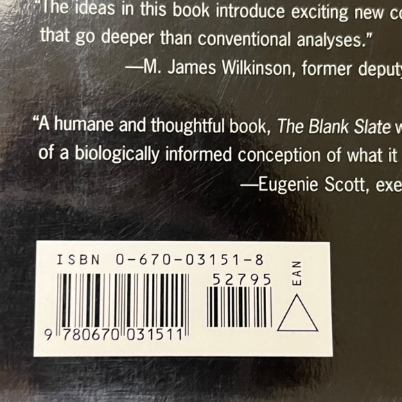 Steven Pinker, The Blank State: The Modern Denial of Human Nature, 2002, Viking. - Picture 5 of 16
